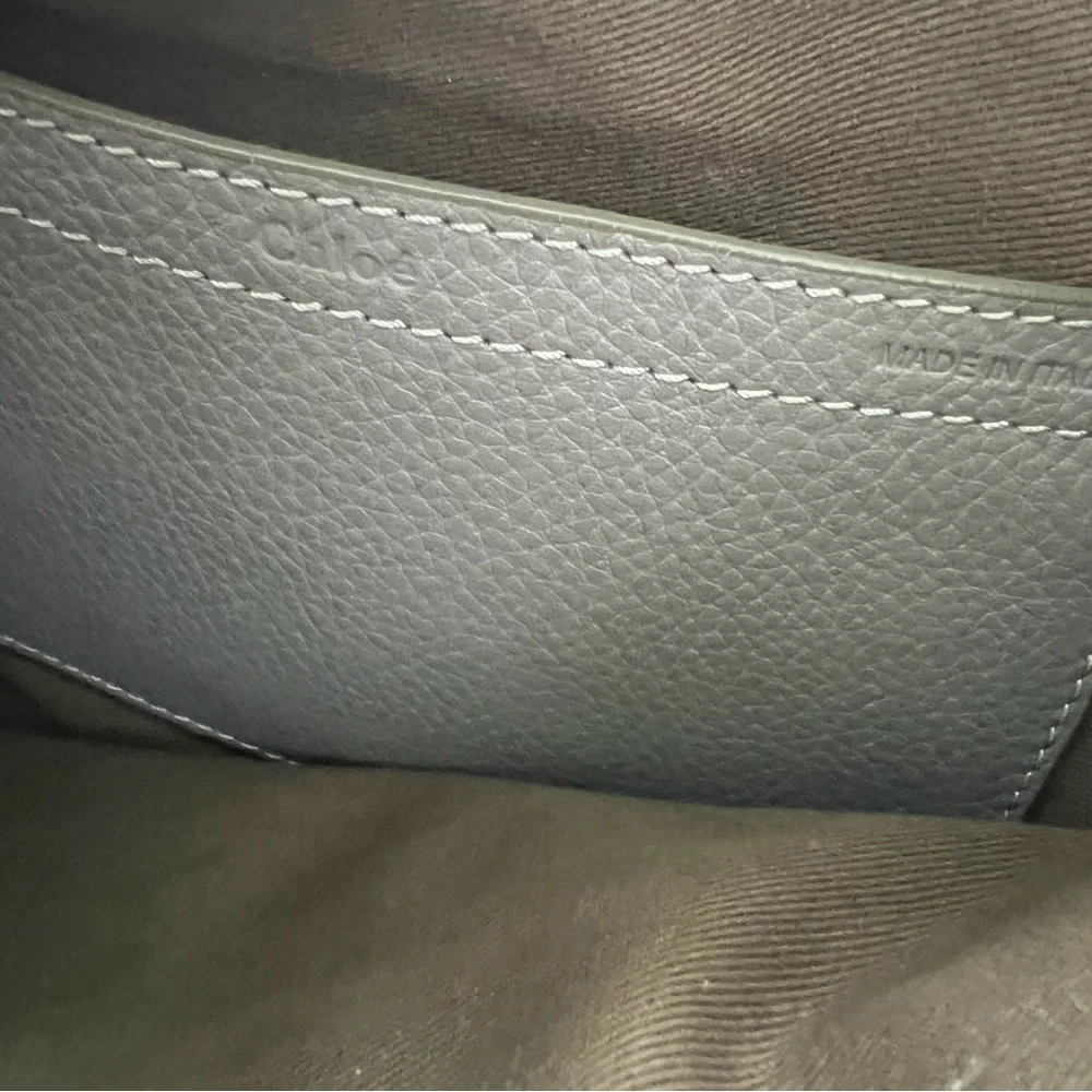 Chloe Marcie large Saddle bag grey - Picture 3 of 13